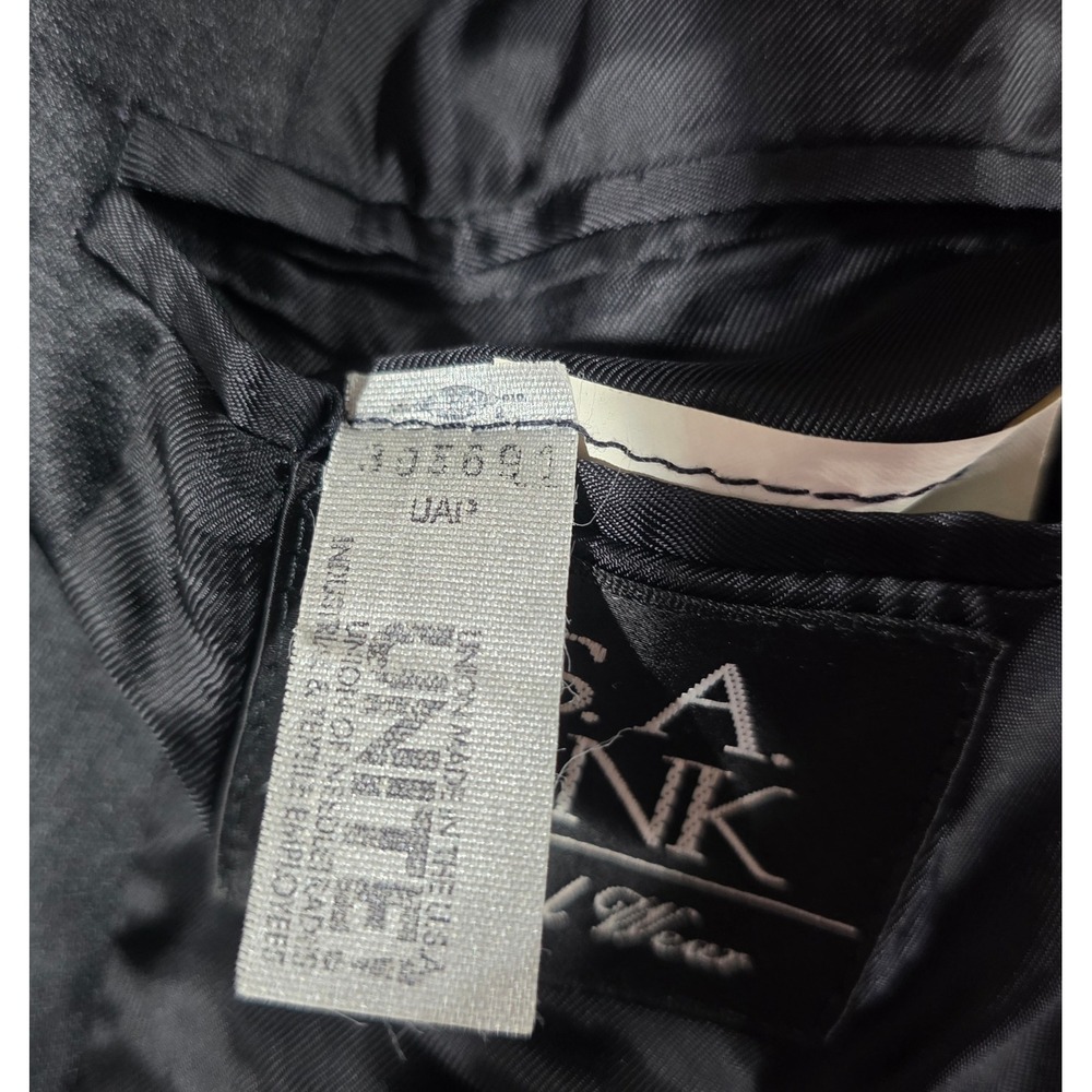 Jos A Bank Mens 38R Tuxedo Jacket Black 100% Wool Satin Peak Lapel Made in USA - Picture 8 of 13